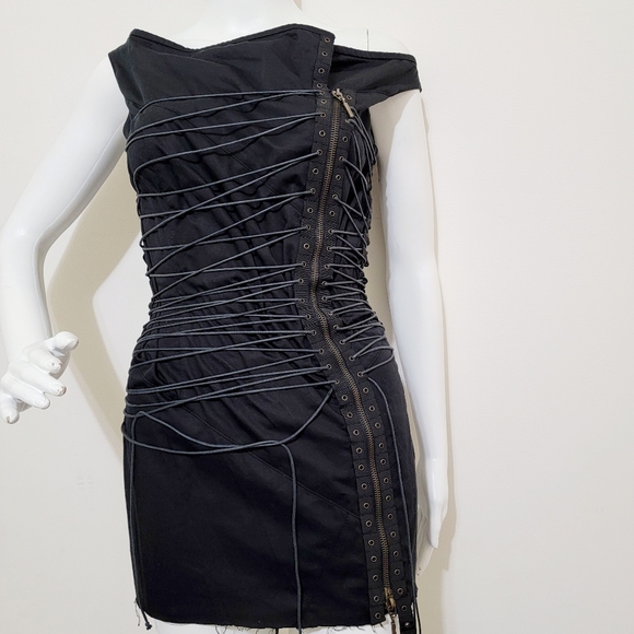 *SOLD* Ultra Rare 90s Plein Sud Lace Up Mini Corset Dress - Picture 2 of 13
